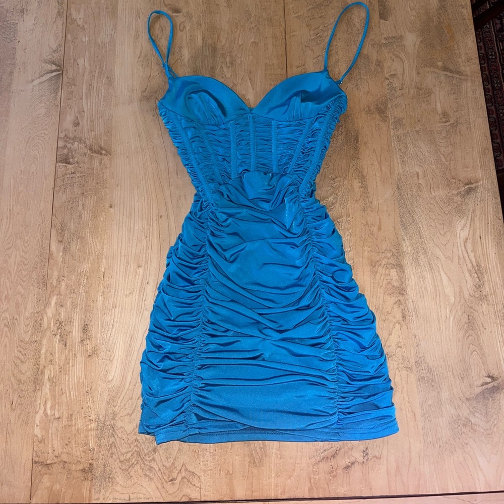 Zara cinched/ribbed body-con dress